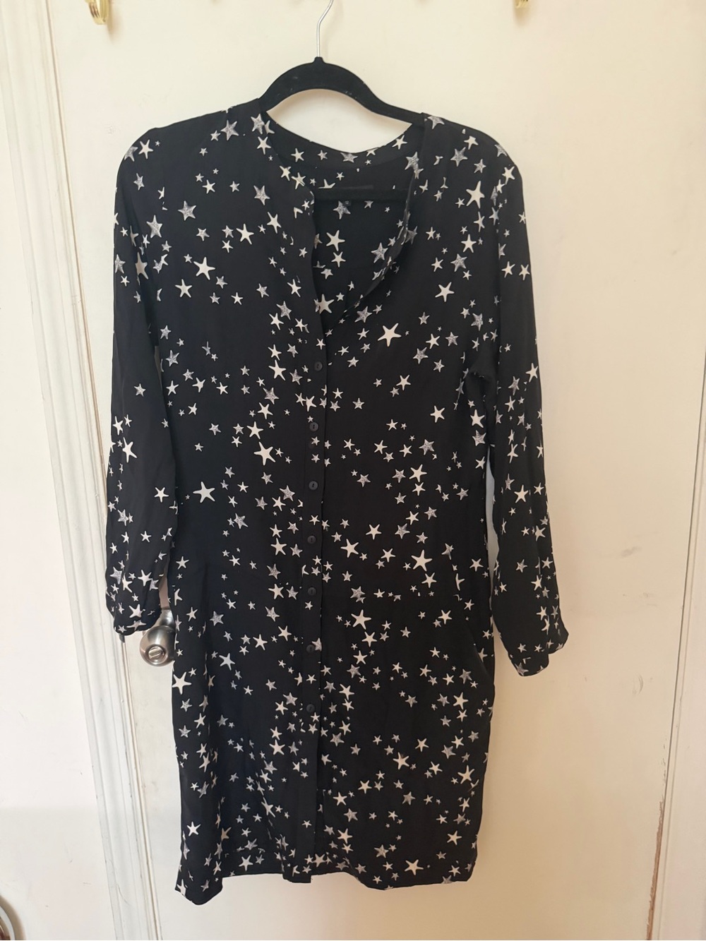 Tibi Black Silk Star Dress